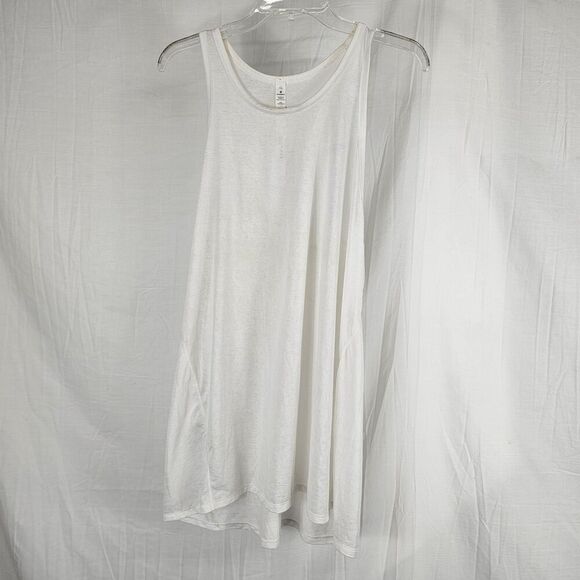Lululemon Athletica Goal Up Tank White Women's Size 12 Split Back - Picture 1 of 10